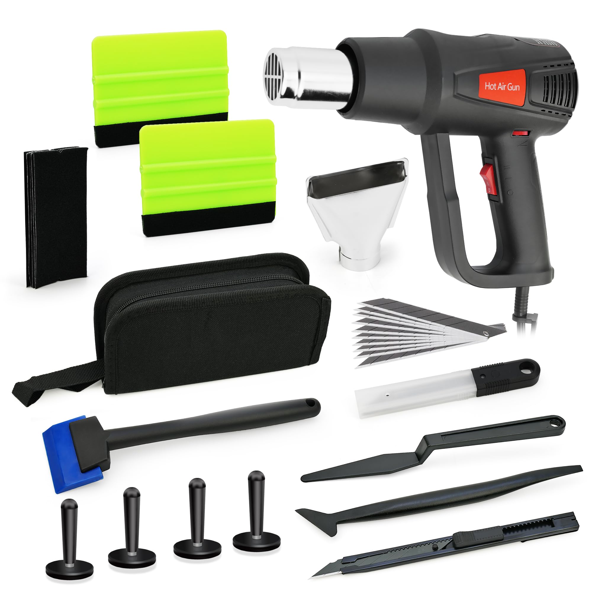 Kit d'outils d'emballage de voiture avec pistolet thermique complet pour covering
