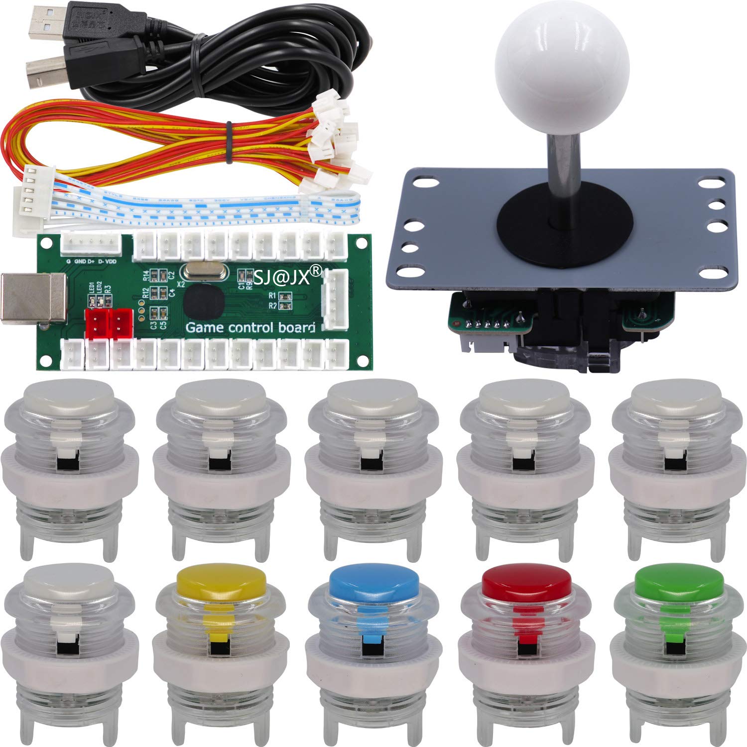 Kit mando Arcade PC con joystick de 8 vías y encoder USB Zero Delay para emuladores Raspberry Pi 8