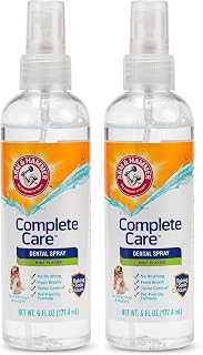 Arm & Hammer Complete Care Dog Dental Spray, Mint Flavor, Easy Brushless Dog Breath Freshener, Baking Soda Enhanced Formula for Fresh Dog-Breath, 6oz (Pack of 2)