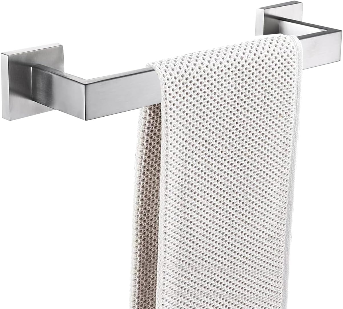 24 Inch Towel Bar for Bathroom 12/16/24/28/32/36 Inch Kitchen Towel Holder Brushed Nickel Towel Rod Wall Mounted SUS304 Rustproof Towel Rack Modern Square Design (1, Brushed Nickel, 24 Inch)