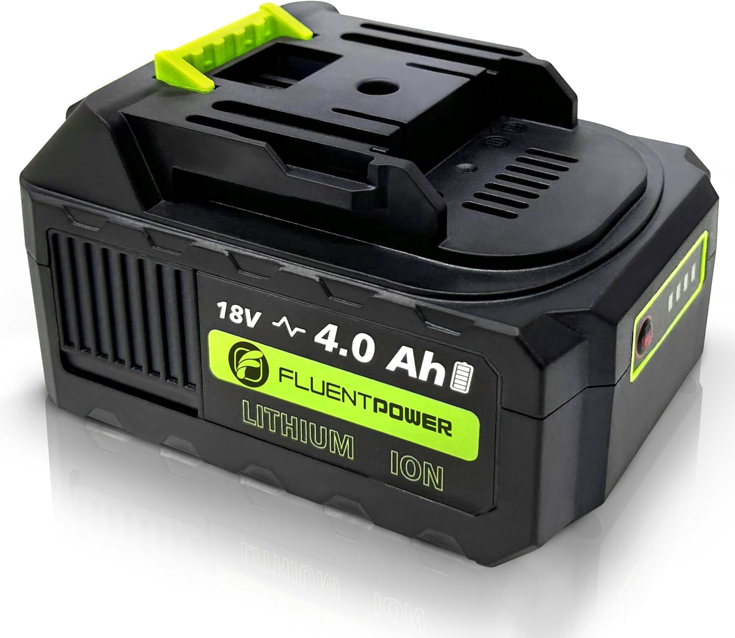 FLUENTPOWER 18V MAX 4.0Ah Lithium-Ion Battery Replacement Cordless Pump FSP20DC-2, FSP20DC-4-NB and Ratchet Wrench FRW01-18V, FRW02-18V, Black