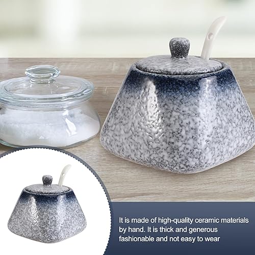 Miniatura 8 de Cabilock Juego de tarros de cerámica para especias, recipiente de almacenamiento de cocina, tarros de condimentos, cucharas, organizador de