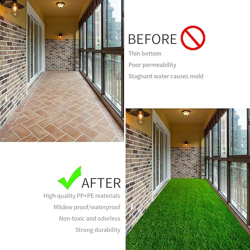 Miniatura 6 de Progoal - Alfombra de césped artificial para suelo, césped artificial entretejido con auto drenaje, 12 x 12 pulgadas, 1.7 pulgadas de alto (césped