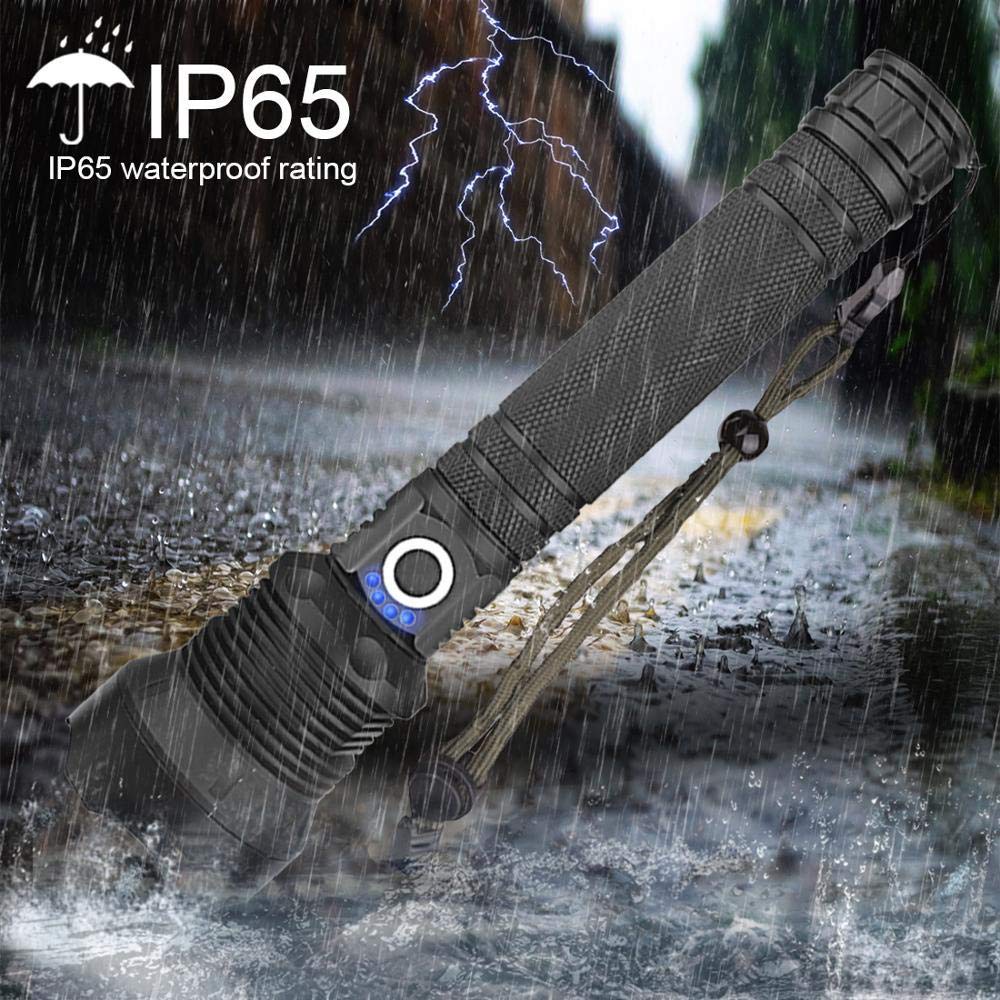 Haute Puissance Lampe De Poche LED Super Bright Lumière en Alliage D'aluminium De Chargement USB Extérieur Lampe De Poche Projecteur De Poche Lumière Camping en Plein