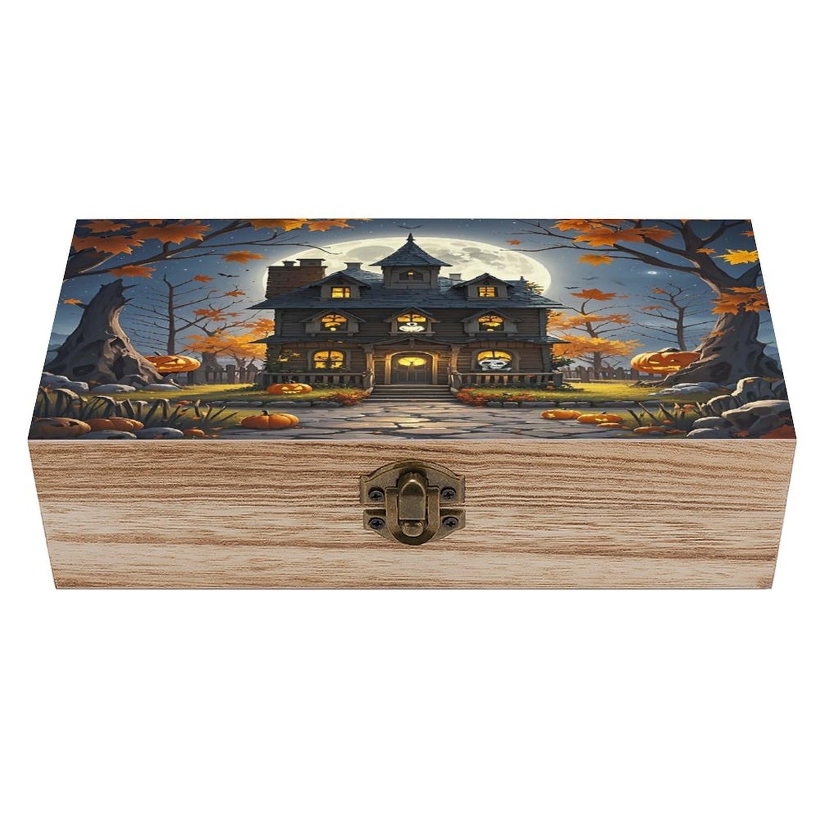 LZQPOEAS Moon Castle Wooden Box Storage Space to Organize Jewelry in A Beautiful Small Storage Box Decorative Card Boxes Memory Treasure Boxes for Crafts And Photo Storage