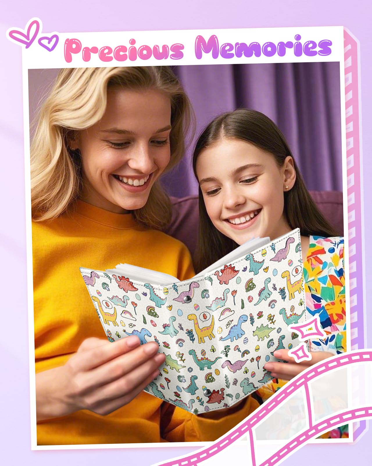 Slohif Fotoalbum für Kinder, 10 x 15 cm, Leder, kleines Baby-Erinnerungsbuch, Andenken für meine erste Familie, 100 Taschen, personalisiertes Fotobuch für Jungen, Mädchen, Kleinkinder, Reisen,