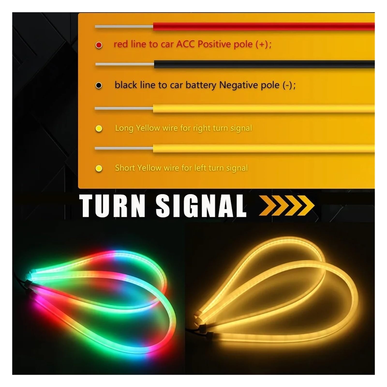 Kit halo para faross Tira Led RGB Drl Para Coche Luz Circulación Diurna Faros Luces Señal Giro Variable Aplicación 12V/Control Remoto Automóviles Faros Angel Eyes para coche