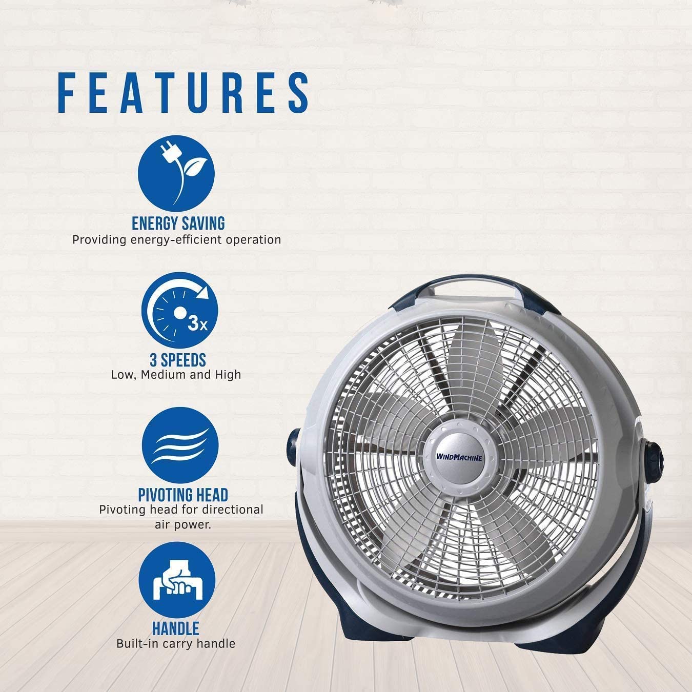 Amazon | Lasko 20 Wind Machine Air Circulator, Gray A20301