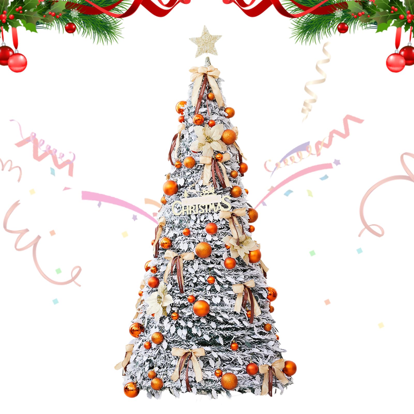 Árbol De Navidad Plegable Decoraciones Artificiales Reutilizables Sin Luces