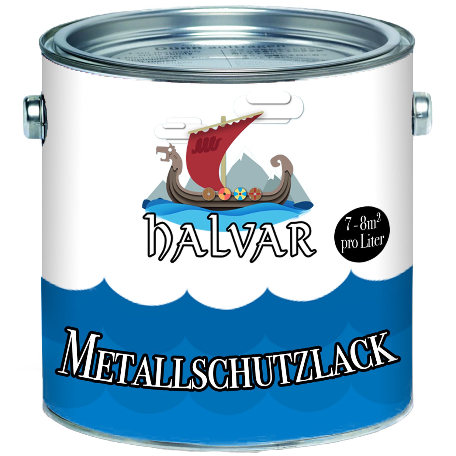 Halvar Farba ochronna do metalu skandynawski lakier ochronny do metalu, wyjątkowo wytrzymały lakier z żywicy syntetycznej, silny, odporny na warunki atmosferyczne i doskonała długotrwała ochrona drewna i metalu (biały (RAL 9010))