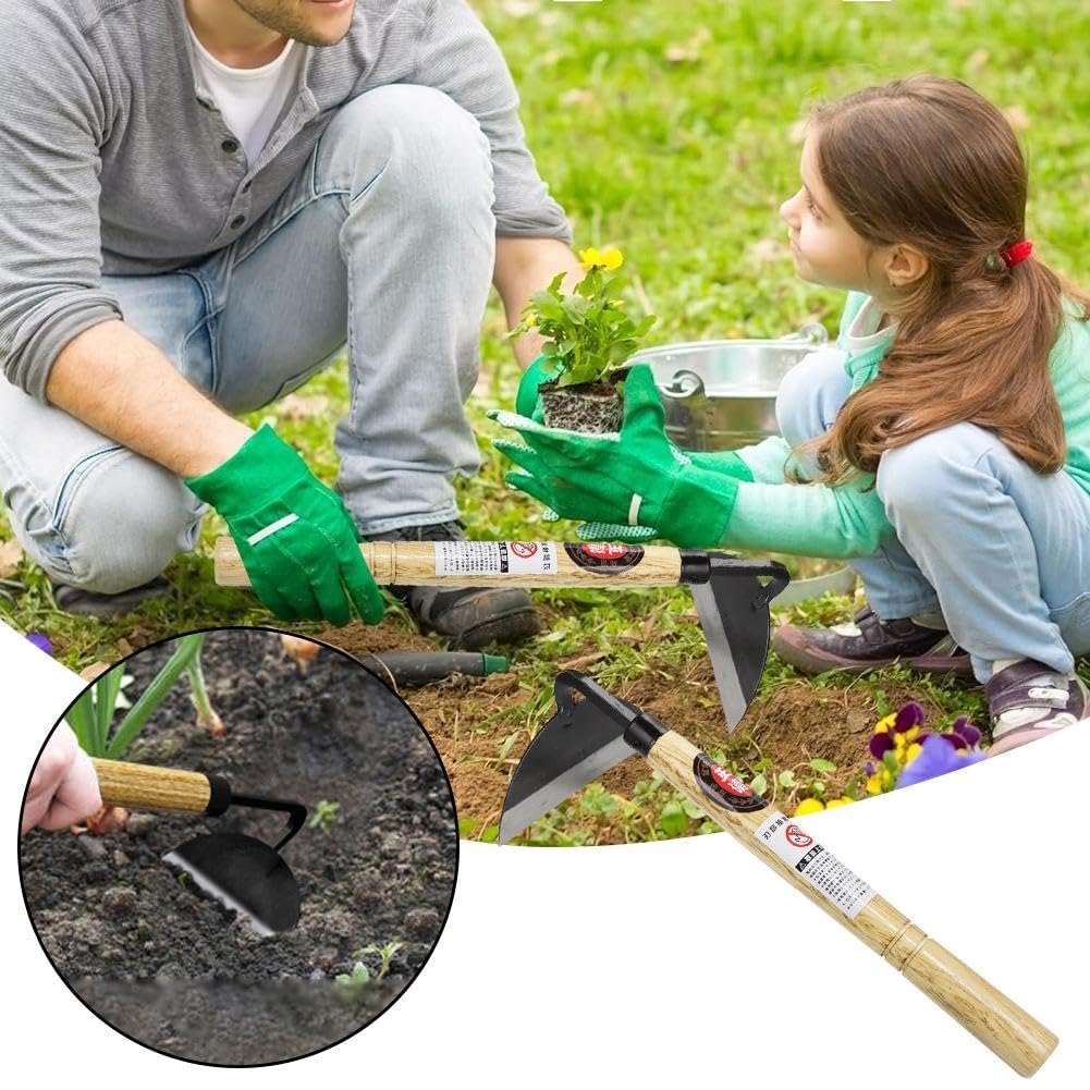 Houe Japonaise De Jardin T/L Coudée – Outil Multifonction Acier Tranchant Pour Désherbage, Binage, Labour Et Tonte