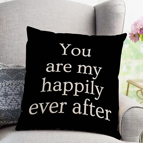 Miniatura 2 de You are My Happily Ever After Throw Pillow Covers 20x20 Farmhouse Cotton Linen Cushion Cover Case for Sofa Couch Living Room Home Decor