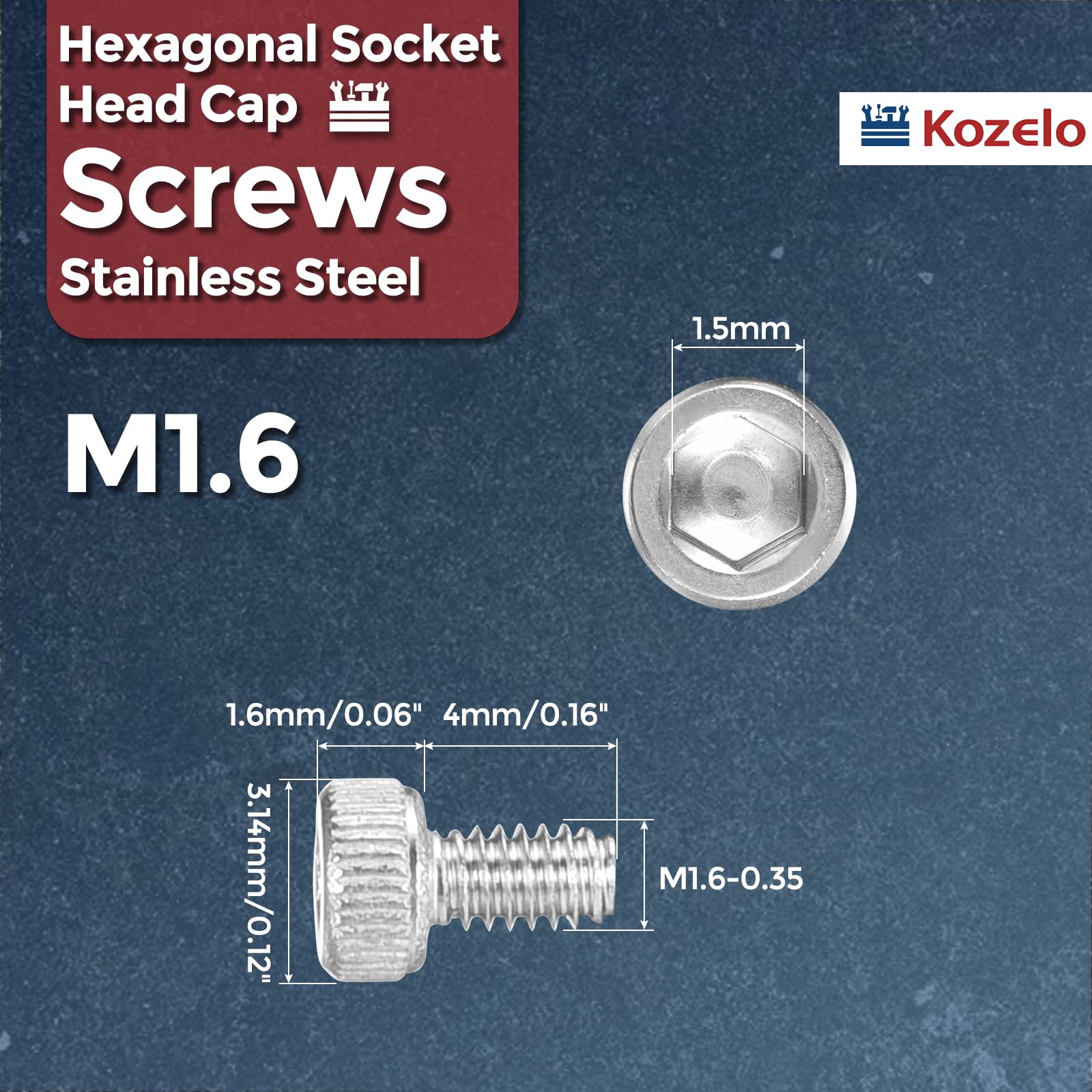 Kozelo 100pcs Socket Head Cap Screws - Image 2