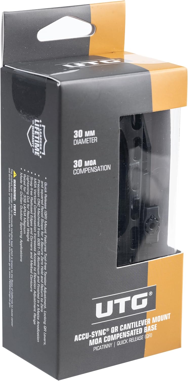 UTG ACCU-SYNC QR Cantilever Mount, 30 MOA, 70 mm Offset, 30 mm Tube, Picatinny
