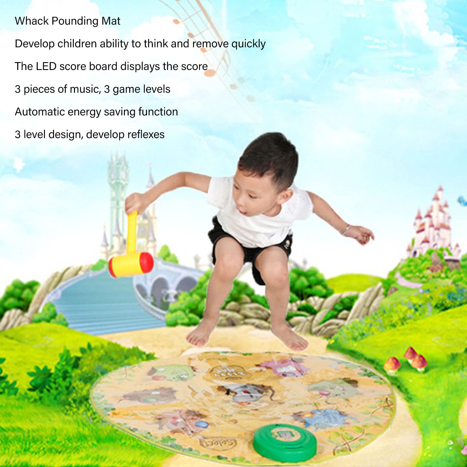 Gioco Interattivo Educativo Whack Pounding Mat per Bambini e Divertimento in Famiglia Materiale PVC Circa 80 X 67 Cm