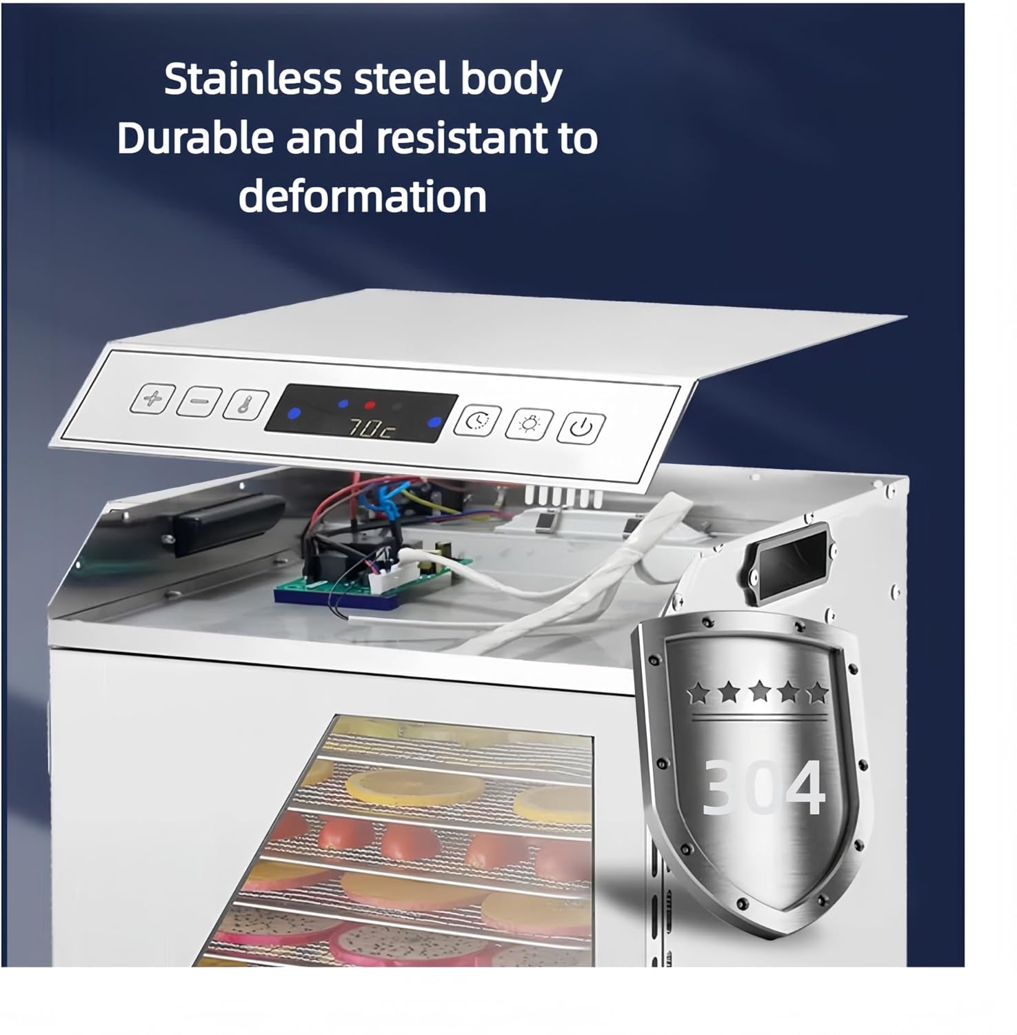 Freeze Dryer, Food Dehydrator, 10/12 Stainless Steel Trays, Home Freeze, Food Processor, with 24-Hour Timer and Maximum Temperature of 90°C(110v,18layer)