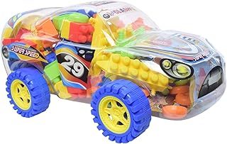 مكعبات بناء حاوية فائقة السرعة على شكل سيارة لعمر 3 سنوات فما فوق - متعددة الالوان