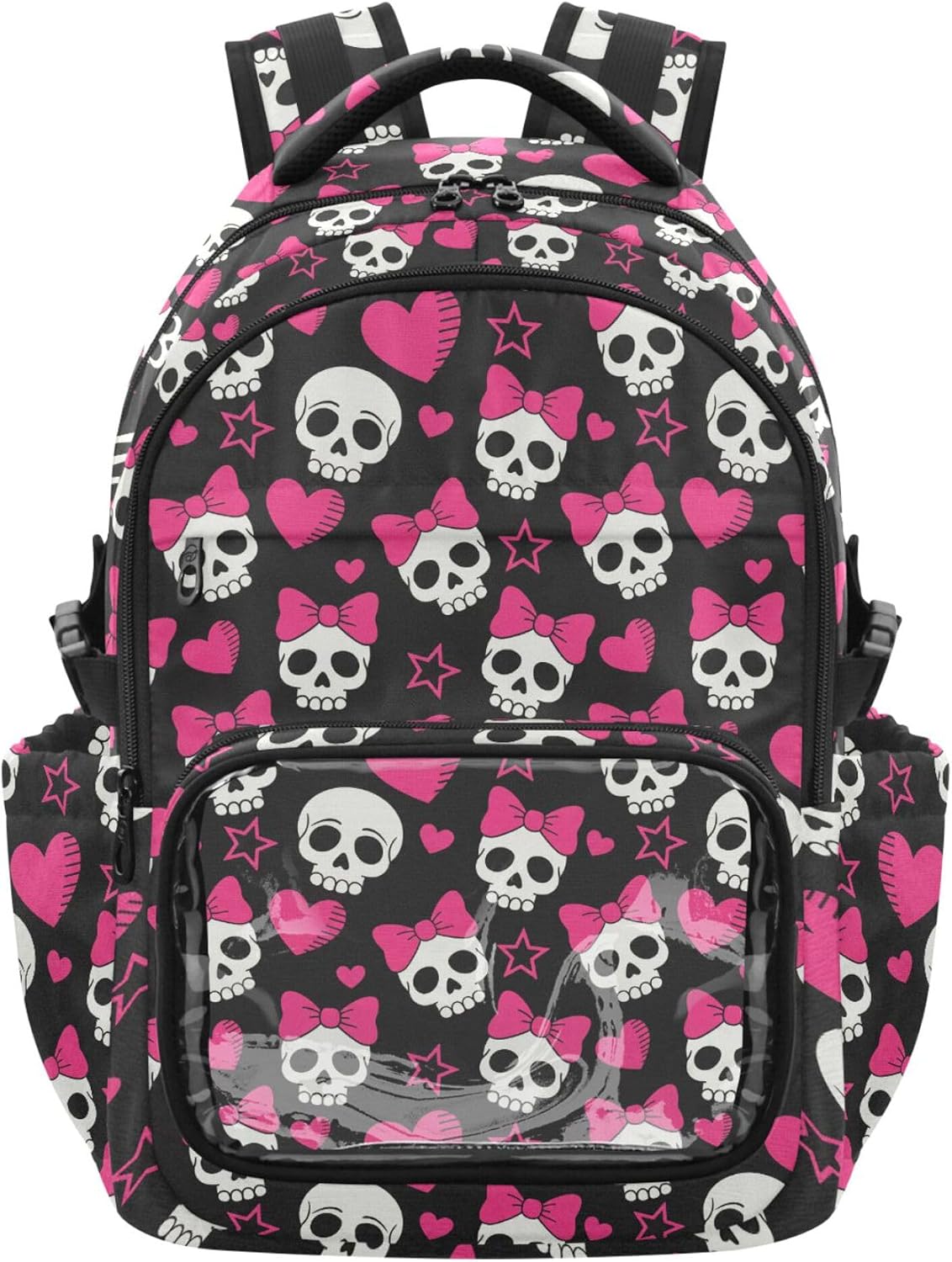 MNSRUU Laptop Backpack Ita Bag for Girls Boys College Teen Pink Cute Skull
