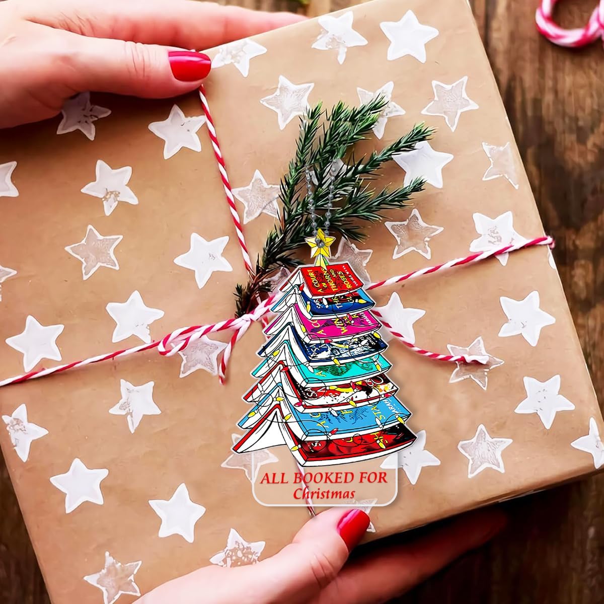 Book Ornaments for Christmas Tree, Stack of Books Ornament, Acotar Ornament, Books Lovers Ornaments for Bookworm, Bookclub, Bookish, Reading - Gifts for Book Lovers Women - Image 3