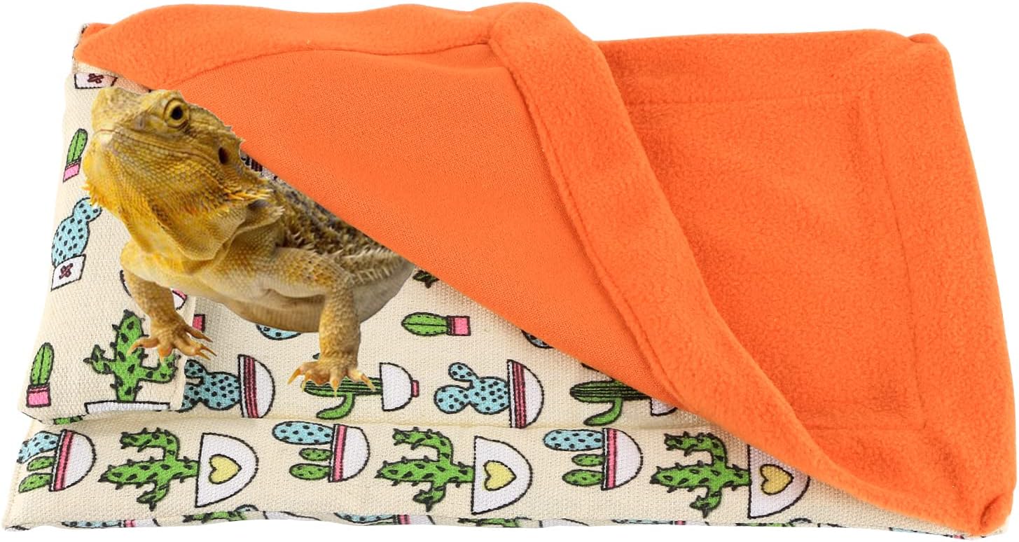 HOSUKKO Bearded Dragon Bed with Pillow Lizard Sleeping Bag