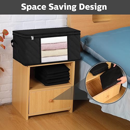 Miniatura 5 de Wowangce Paquete de 12 bolsas de almacenamiento plegables para armario, contenedores de almacenamiento plegables para mantas, contenedores de