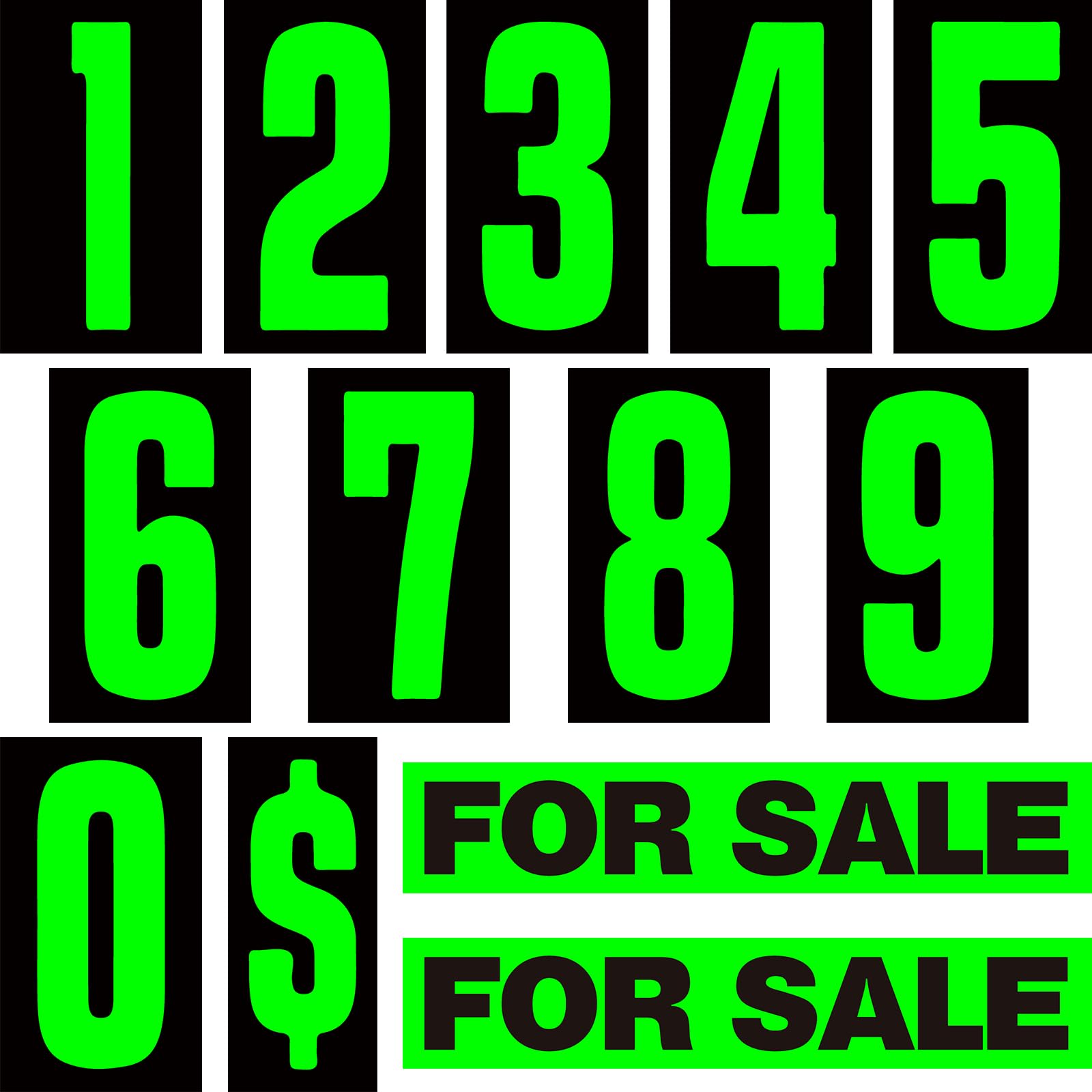 13 Pcs Vinyl Number Decals for Car Sales Large Windshield Pricing Stickers Durable Vinyl Windshield Numbers for Auto Dealership Vehicle Window 0-9 Car Lot Pricing Supplies