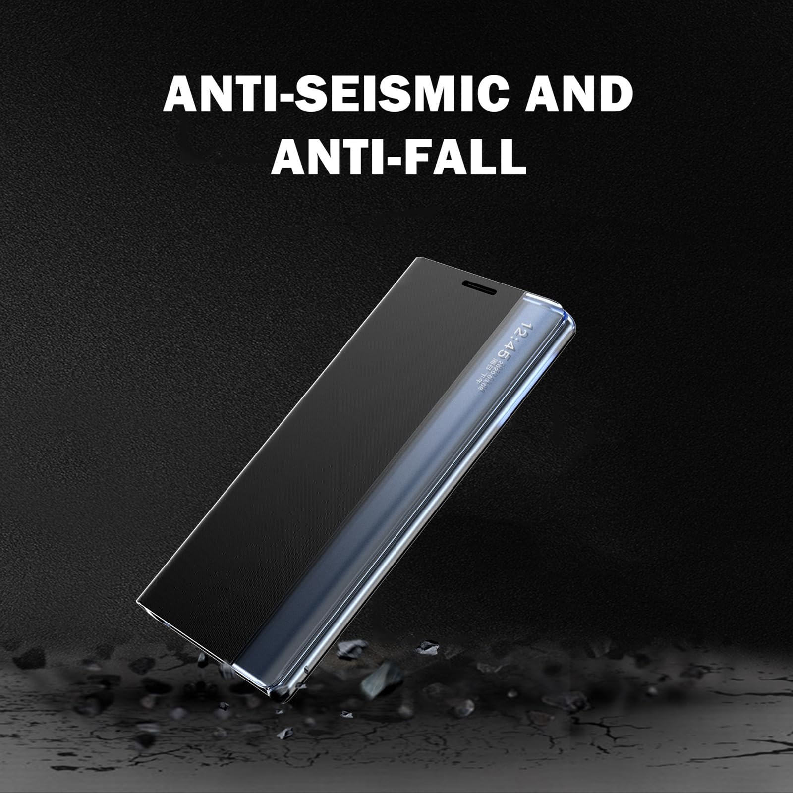 Hülle für Samsung Galaxy S25 Ultra/S25 Plus/S25, Magnetisch Klapp Schutzhülle, Clear Sichtfenster Leder Handyhülle mit Ständer Funktion,Schwarz,S25 Ultra