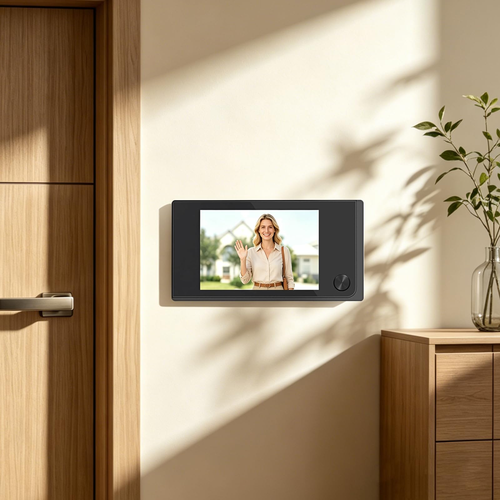 Mirilla electrónica con cámara, pantalla de 3,5 pulgadas, lente gran angular de 120°, cámara de mirilla de 2 MP con monitor inalámbrico, para apartamento, casa, casa de alquiler, puerta de entrada