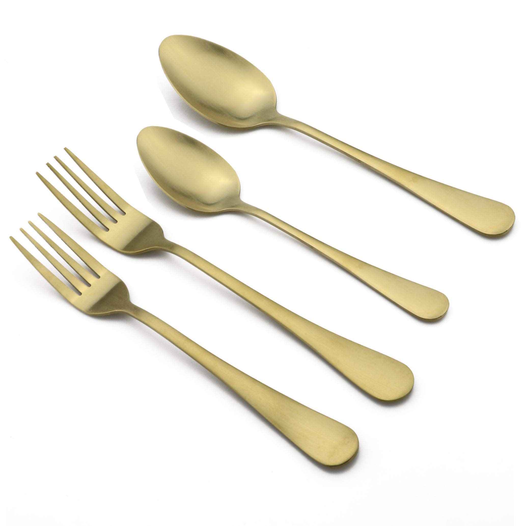 Besteck-Set, Edelstahl, matt, 20-teilig gold