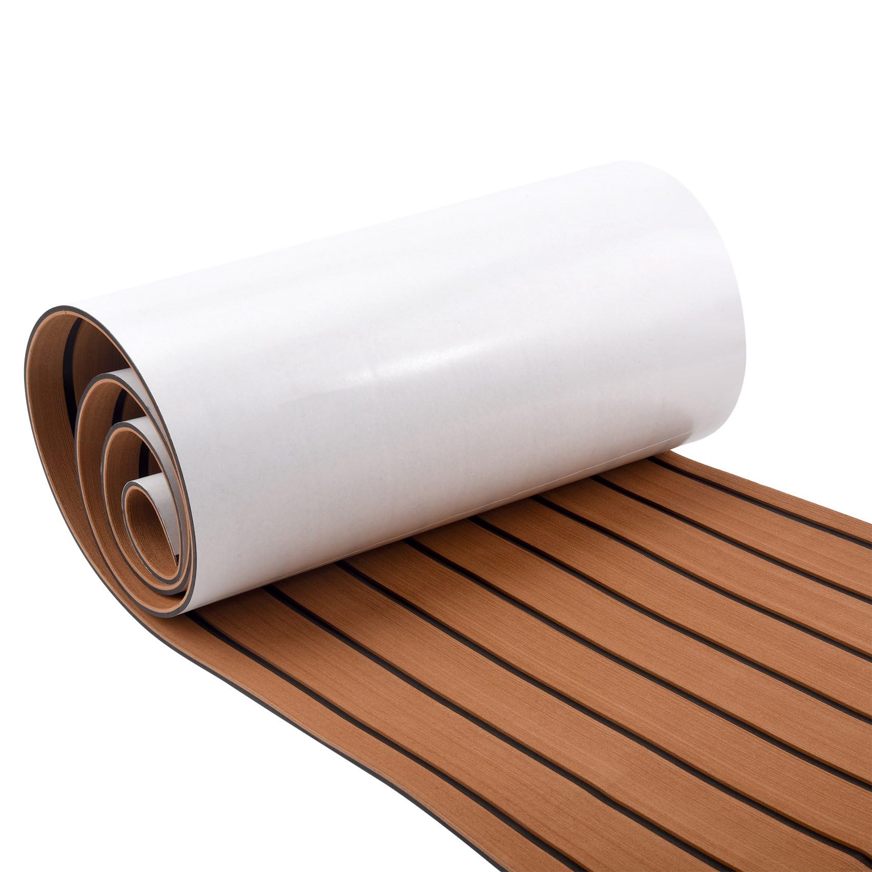 Hoja de teca de espuma EVA autoadhesiva de 6 mm, marino, , cubierta de suelo de espuma sintética, 240 x 45 cm