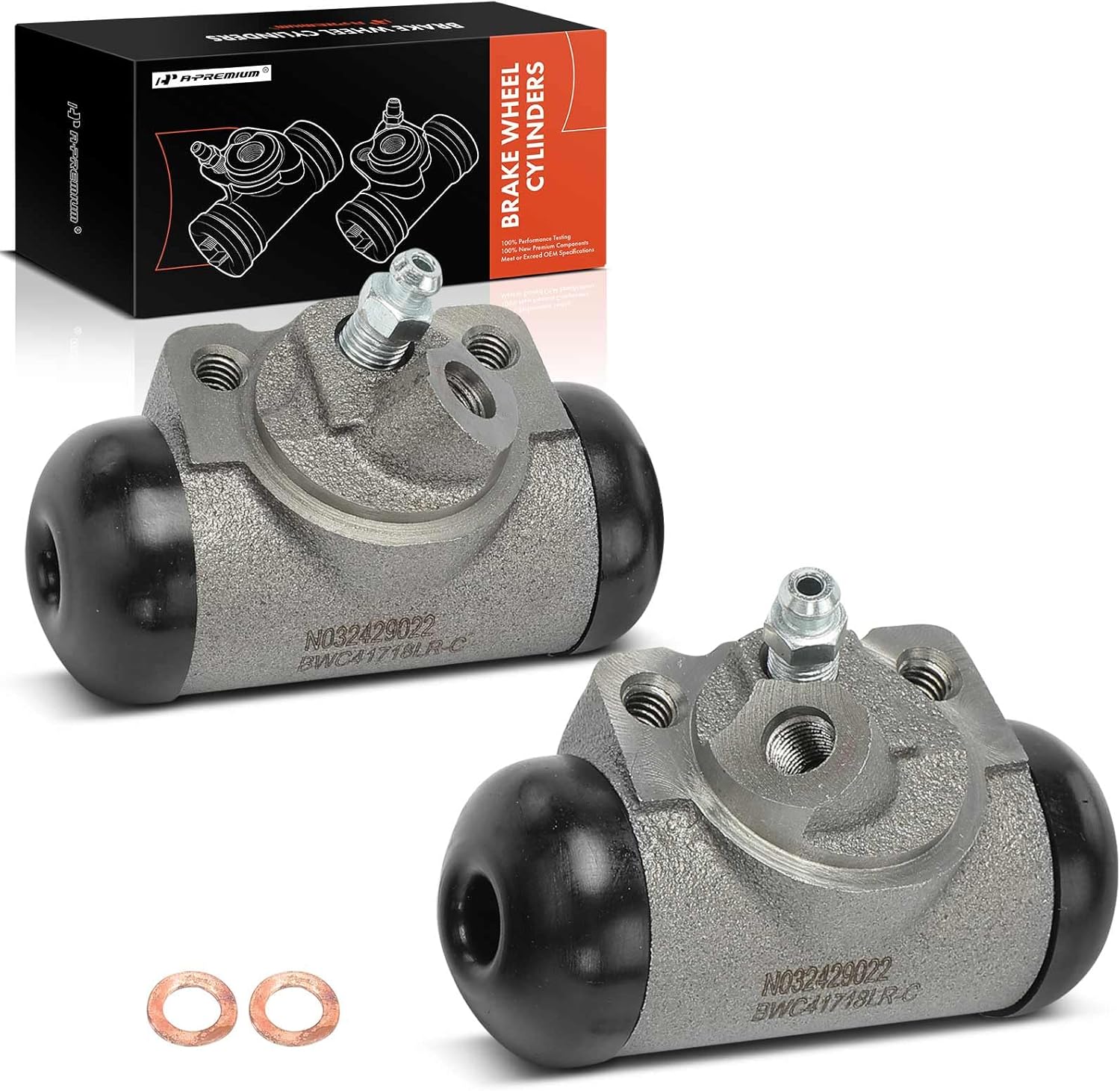 A-Premium Front Driver and Passenger Drum Brake Wheel Cylinder Compatible with Select Ford, Hudson, International, Jeep, Mercury and Studebaker Models - F-1, F-100, F-250, F-350, Fairlane, 2-PC Set