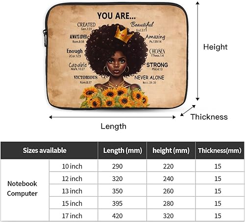 Miniatura 4 de Funda para laptop de 13 pulgadas para mujer, resistente a los impactos, resistente, antivibración, ligera, bolsa de piel de computadora, funda de