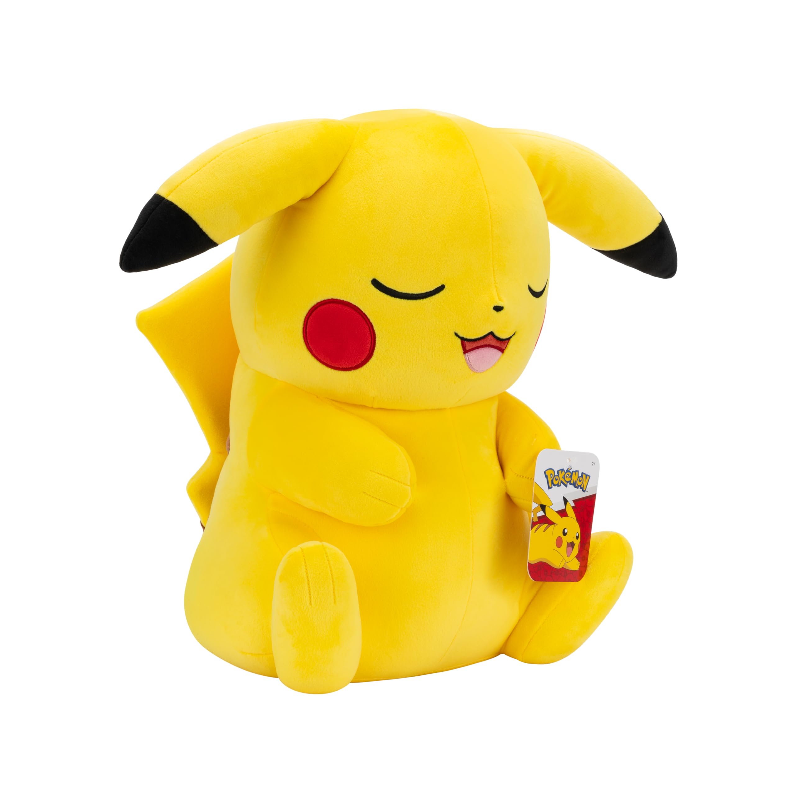 Pokémon Pikachu de felpa dormida de 45 cm - amarillo/rojo - juguete oficial de Pokémon para niños de 2 años y 3