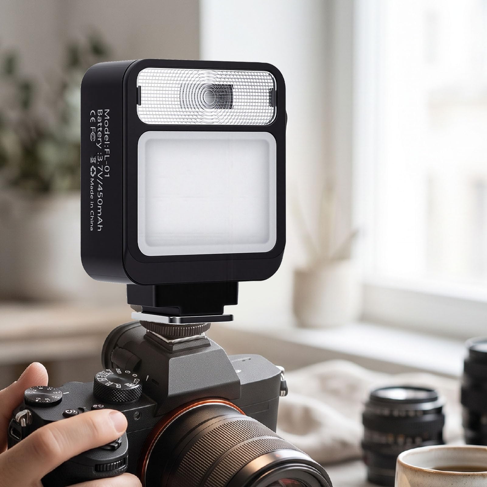 Cryfokt Luce Video LED per Fotocamera, Flash GN8 con Attacco Hot Shoe di