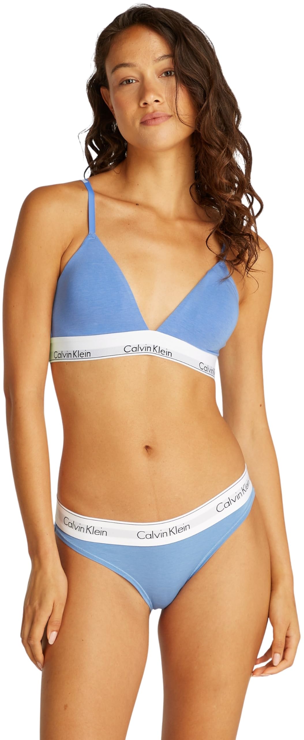 Calvin Kleinwomens Triangle Bralette With Removable Padding Blue