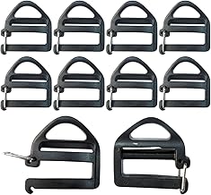 Lyivisk Lot de 10 boucles réglables de 25 mm, boucles de rechange pour sac à dos, boucles en plastique, boucle de sangle pour sac à dos, valise, bagages, outils de réparation