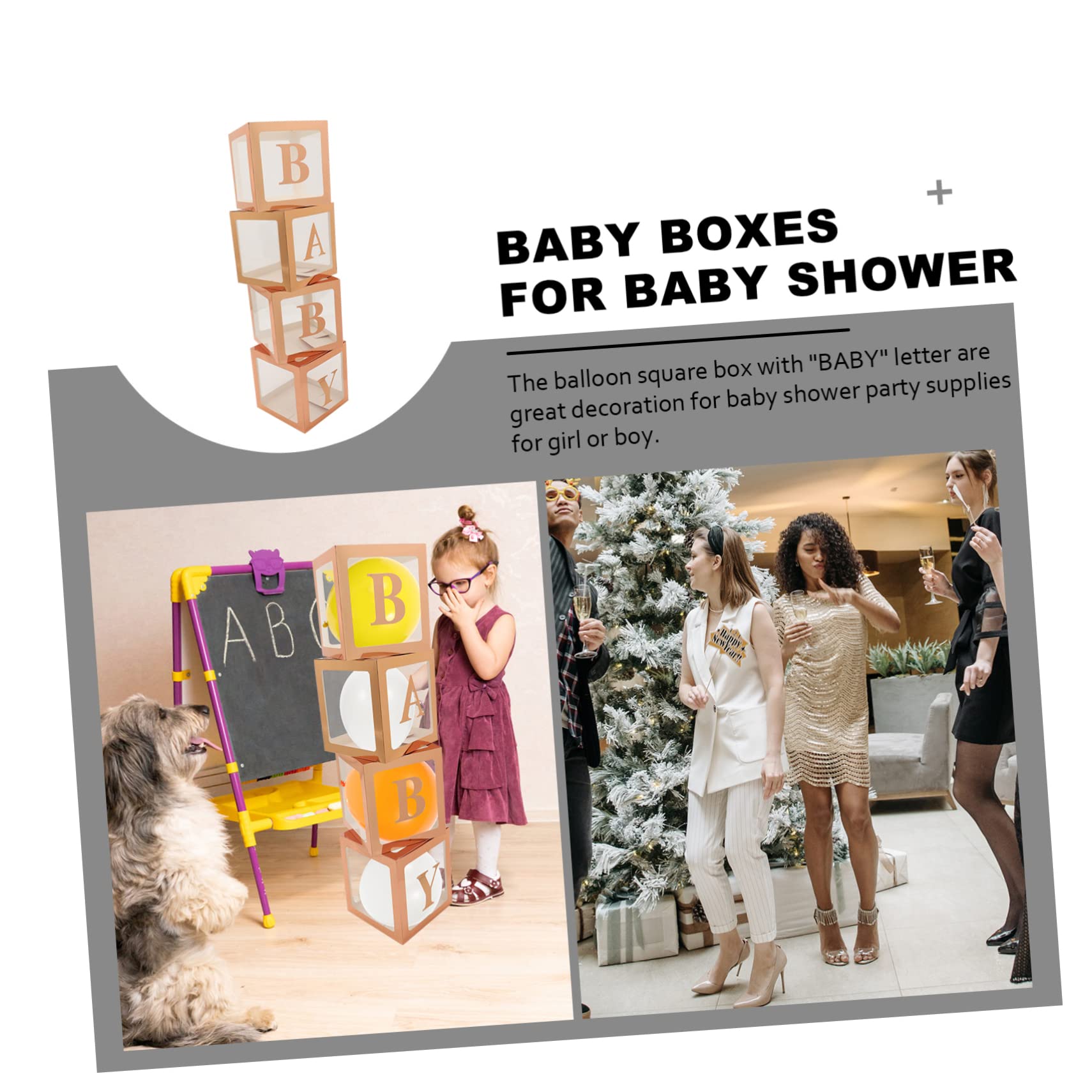 Alipis Babyparty Ballonbox aus Papier mit Buchstaben Wiederverwendbare Dekorative Ballonbox für Hochzeit und Bridal Shower Deko Satz