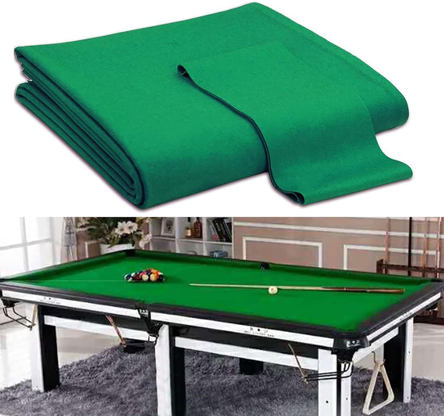 Nappe de billard professionnelle, nappe de table de tournoi – Ensemble de lit et d'oreillers en fil de peigne – Drap de billard de sport pour hôtel – Tapis de table de billard de qualité supérieure