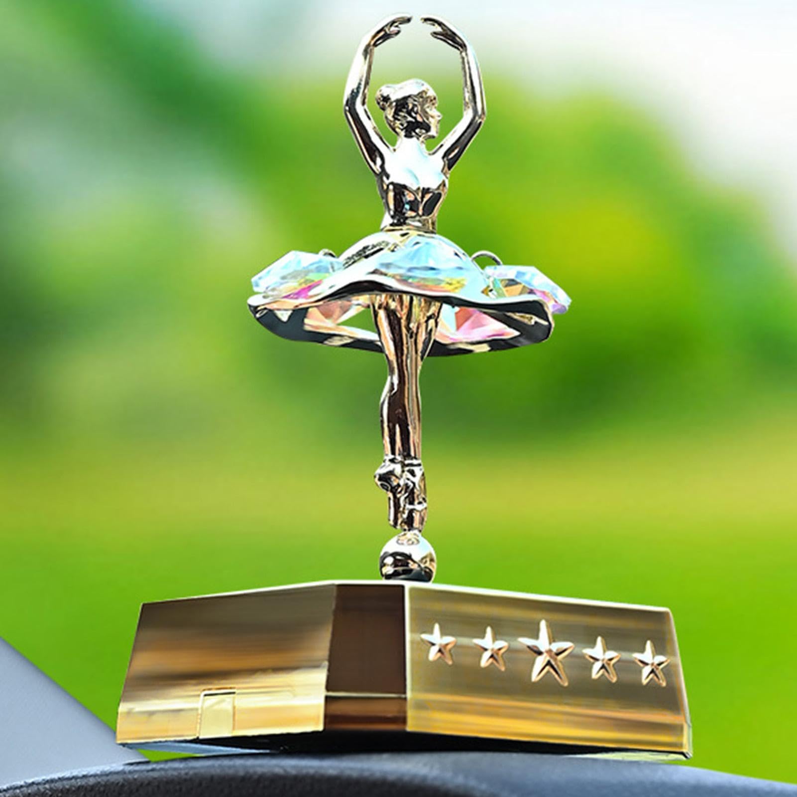 Solar Car Air Freshener, obrotowy dyfuzor zapachowy baleriny, długotrwały aromaterapia Odor Eliminator (15 x 9 cm), elegancki dodatek do dekoracji deski rozdzielczej