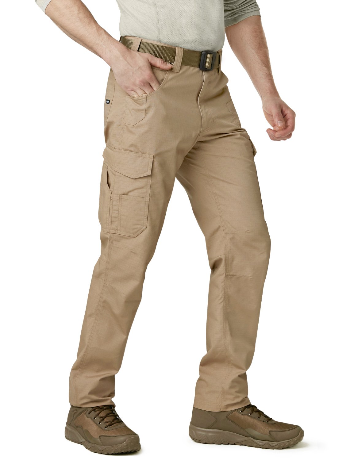 CQR Men's Quick Dry Work Pants, Water Resistant Outdoor Tactical Pants, Lightweight Stretch Cargo Hiking Pants — view 28