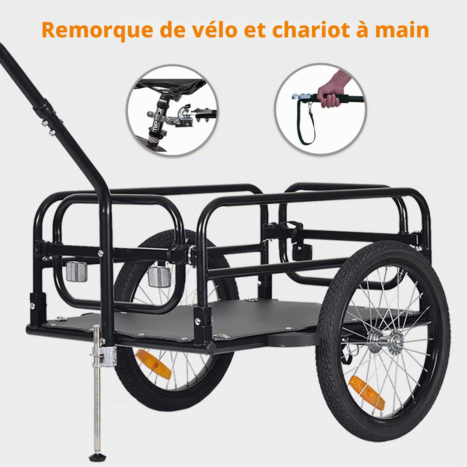 Tiggo City Porter Remorque de vélo pliable 2 en 1 transporteur