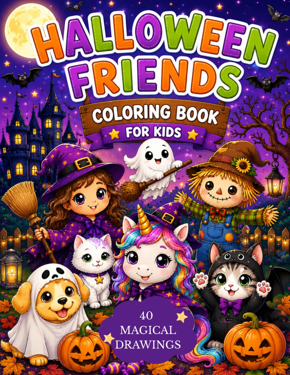 HALLOWEEN FRIENDS COLORING BOOK: Cute and Spooky Friends Ready for Coloring Fun