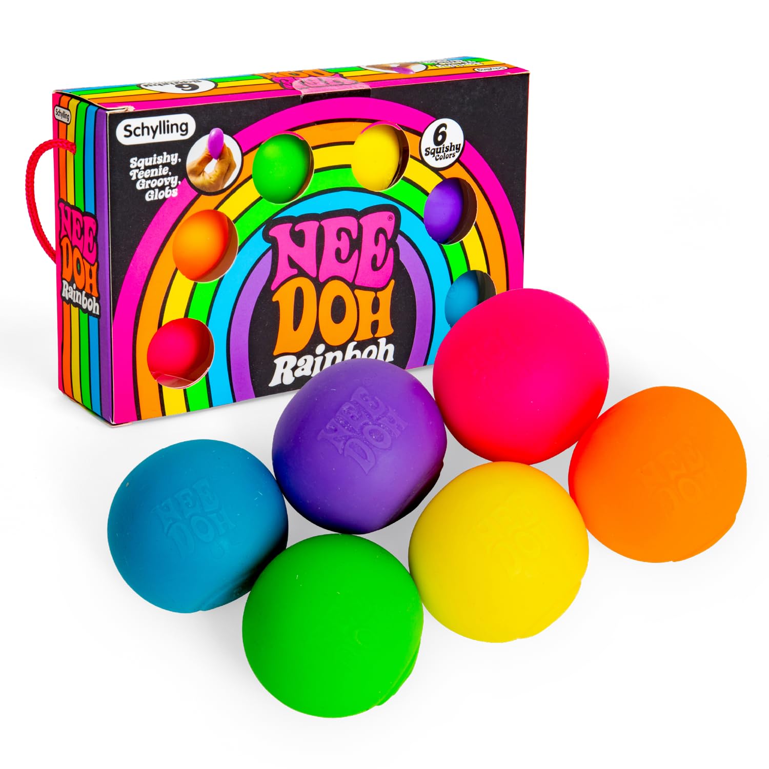 Sponsored Ad – Rainboh Teenie Nee Doh Stress Balls - 6 Piece Fidget Toys Pack, Rainbow Sensory Balls, Anxiety Toys For Stress Relief, Non-Toxic Dough Material
