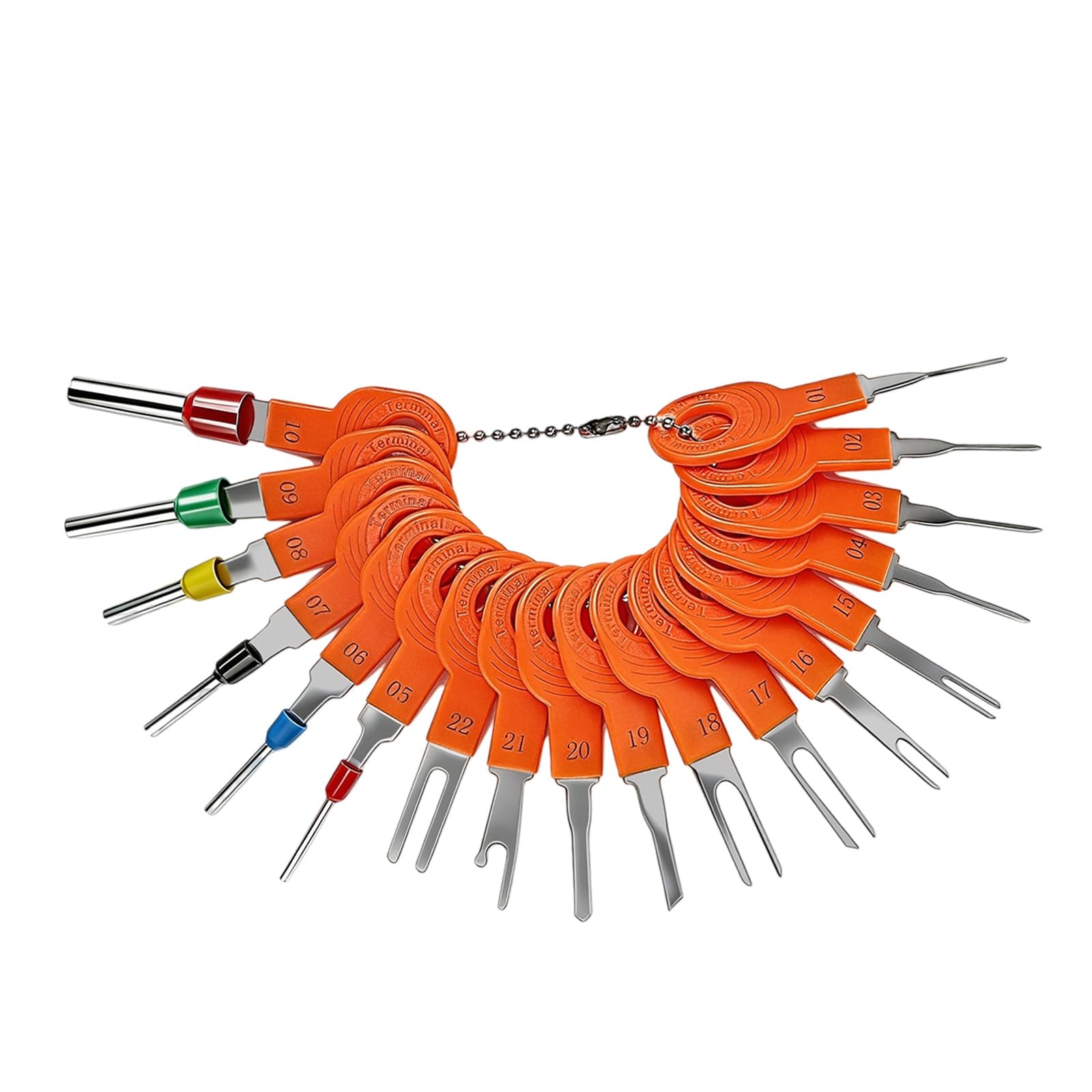 Kfwfuaee Or Ange Color 18Pcs Car Wire Connector Removal Tool Set Suitable For Various Auto Electrical Repairs Terminals Pin Remover Extractor