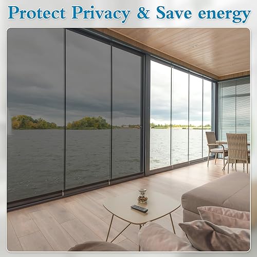 Miniatura 7 de Ohmywor Película de privacidad unidireccional para ventana, tinte de ventana para el hogar, bloqueo solar, anti UV, control de calor, película