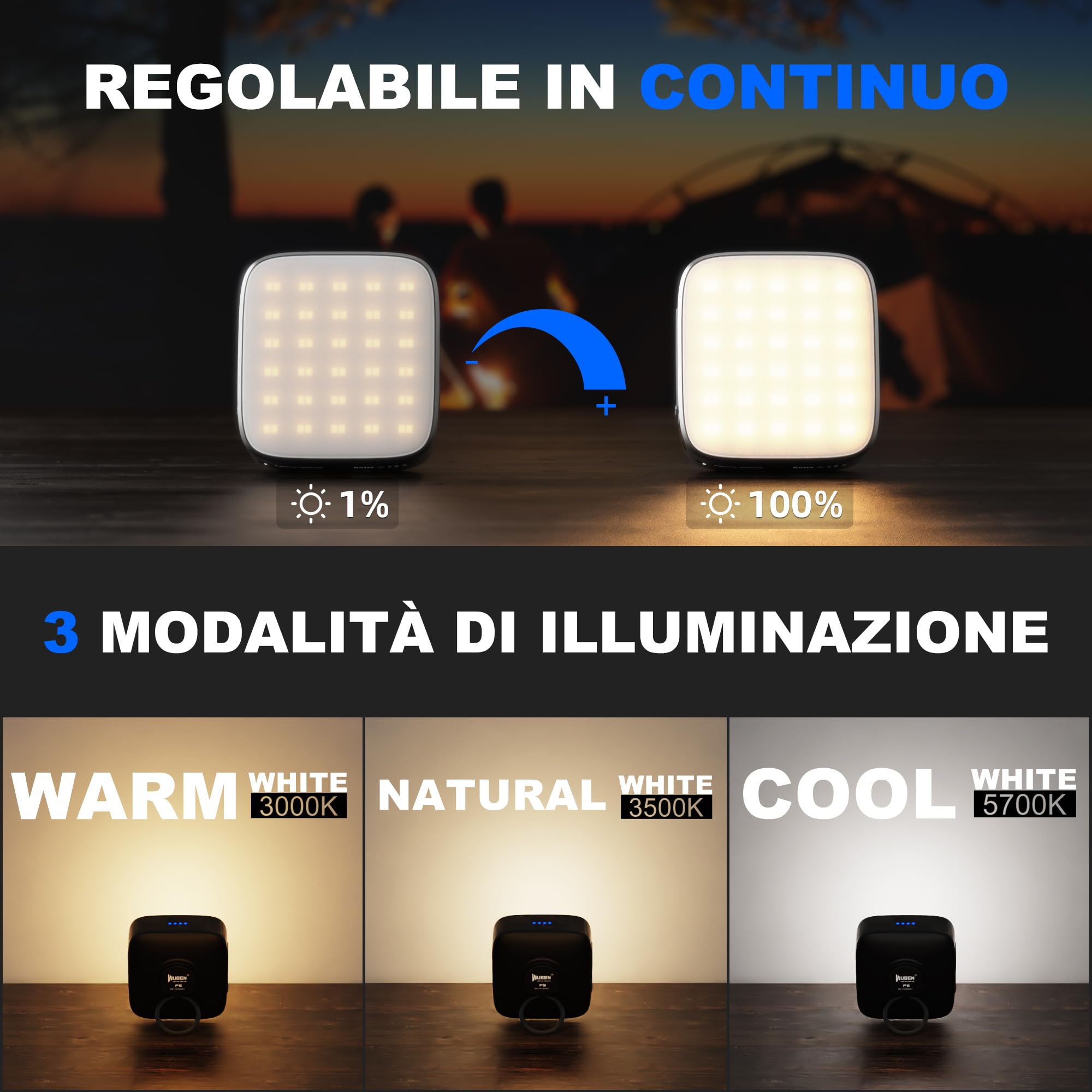 Lanterna Da Campeggio Ricaricabile A 3 Velocità, IPX4, Resistente All Luce Portatile Retro Per Tenda Pesca Di Emergenza Interruzione Di Corrente Dubuns 85890176