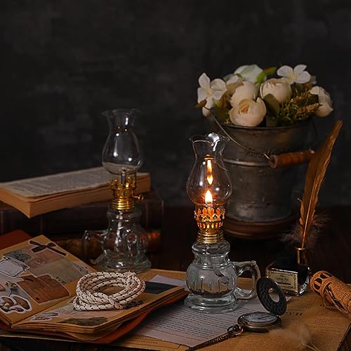 Miniatura 2 de Juego de 6 lámparas de queroseno de vidrio vintage lámpara de aceite rústica lámpara de aceite de cámara lámpara de queroseno transparente lámpara