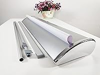 Vista 1 de Signs Soporte retráctil de alta calidad para pancartas enrollable para ferias comerciales, color plateado 33½ x 65-90 y funda de transporte rígida