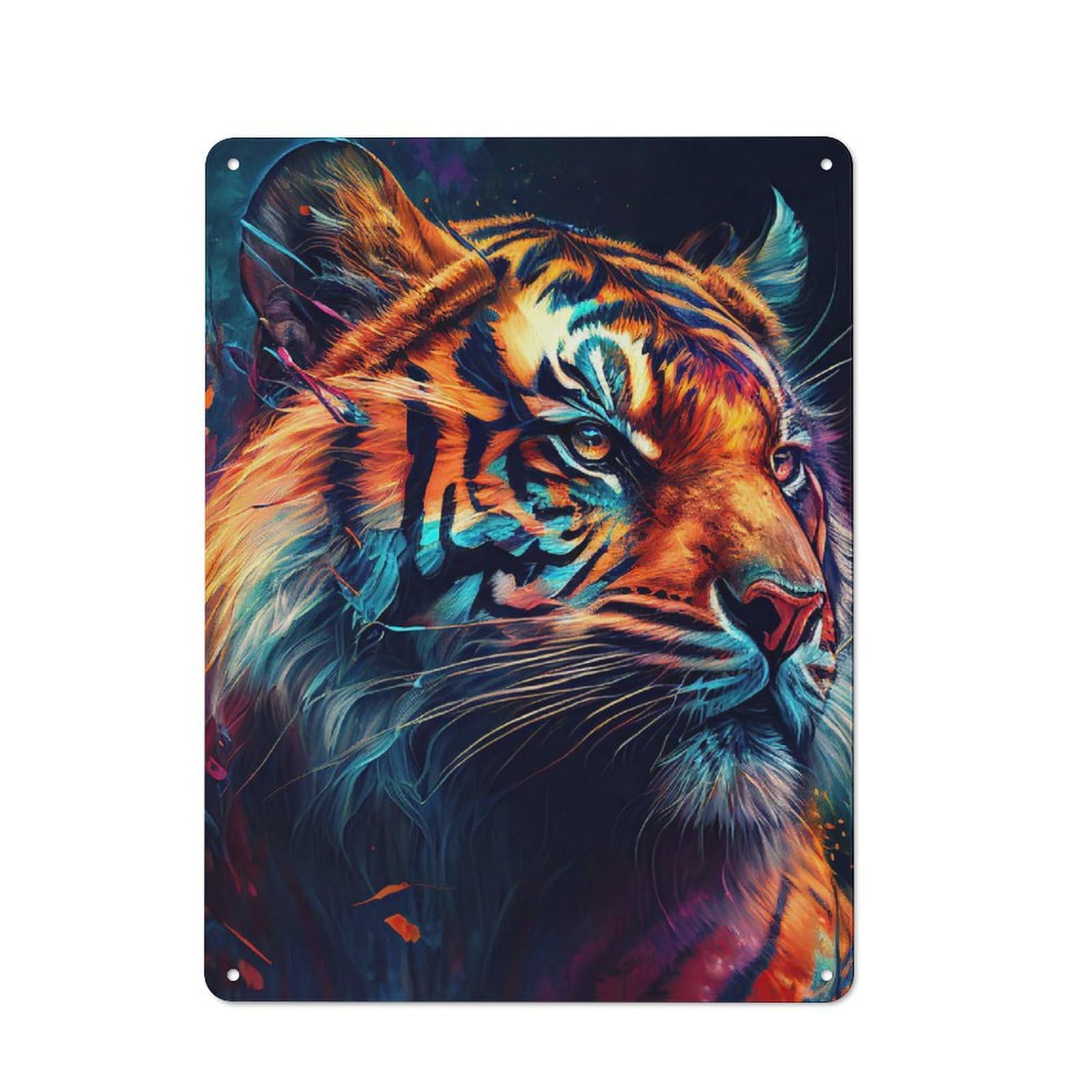 The Mighty Tiger Classic Metal Wall Decor 40x30cm, Decorative Metal Sign for Workspace, Cafe, Shop Or Desk Area