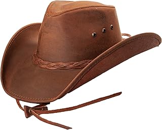 American Hat Makers Hollywood Cowboy Leather Hat â€” Copper, Medium